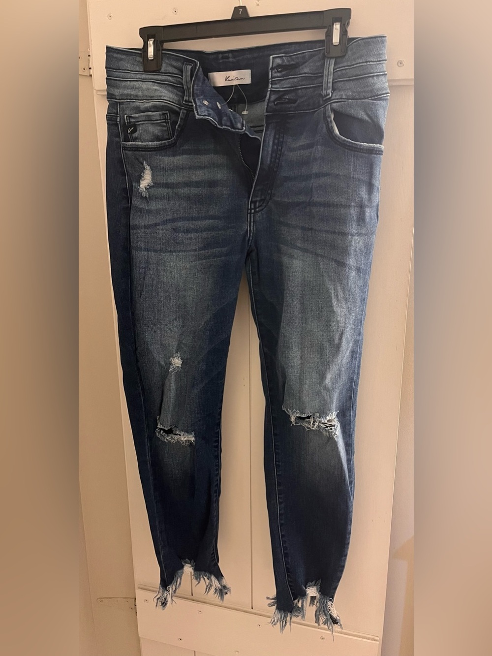 KanCan Distressed Dark Blue High-Rise Skinny Jeans